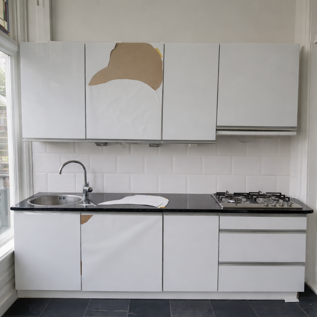 Keuken wrappen detail afwerking Tintero